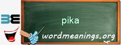 WordMeaning blackboard for pika